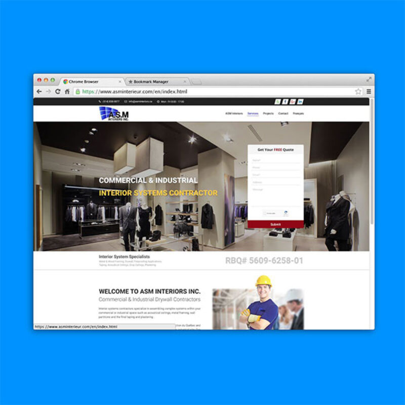 ASM Interior – One Page Website Design