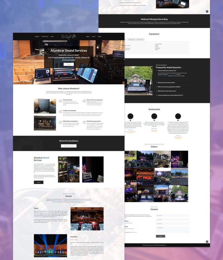 Alumbrar Sound Services - Website Development